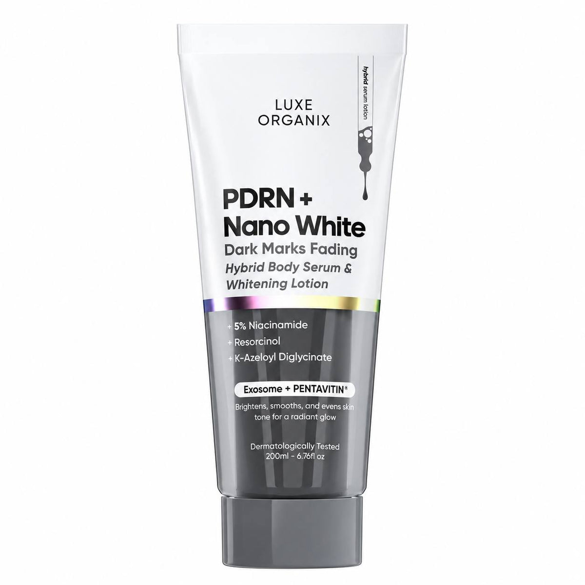 Luxe Organix PDRN + Retinal & PDRN + Nano White Hybrid Body Serum & Whitening Lotion 200ml
