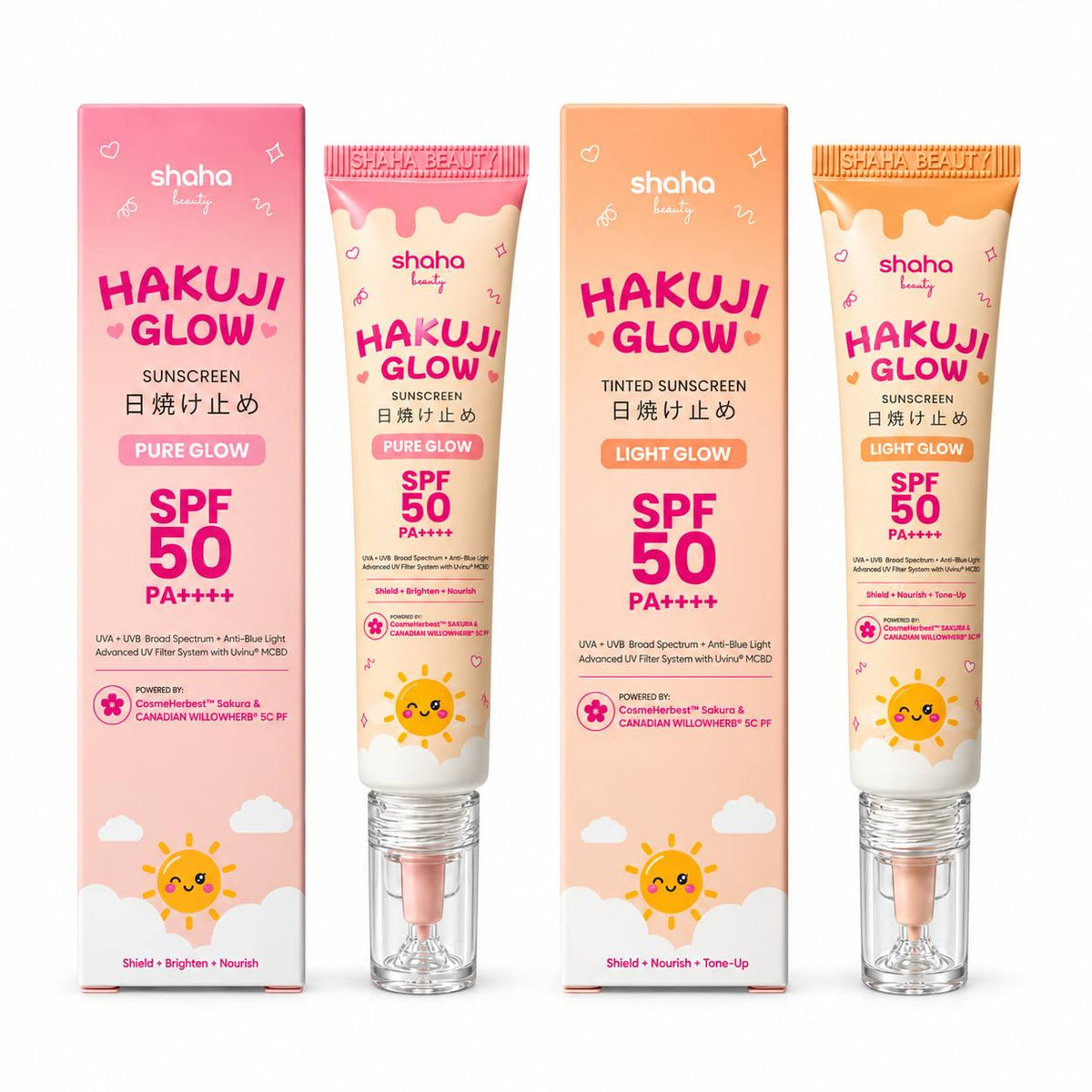 Shaha Beauty Hakuji Glow Tinted Sunscreen SPF50 PA+++ 30ml