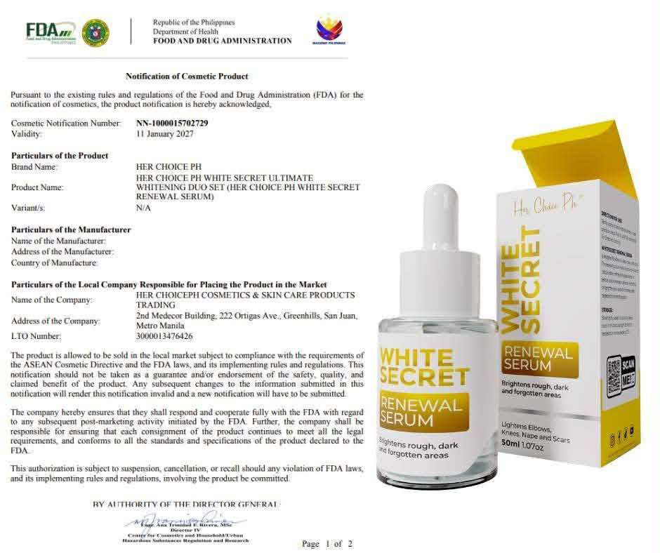 HER CHOICE PH - WHITE SECRET RENEWAL AND INTIMATE SERUM