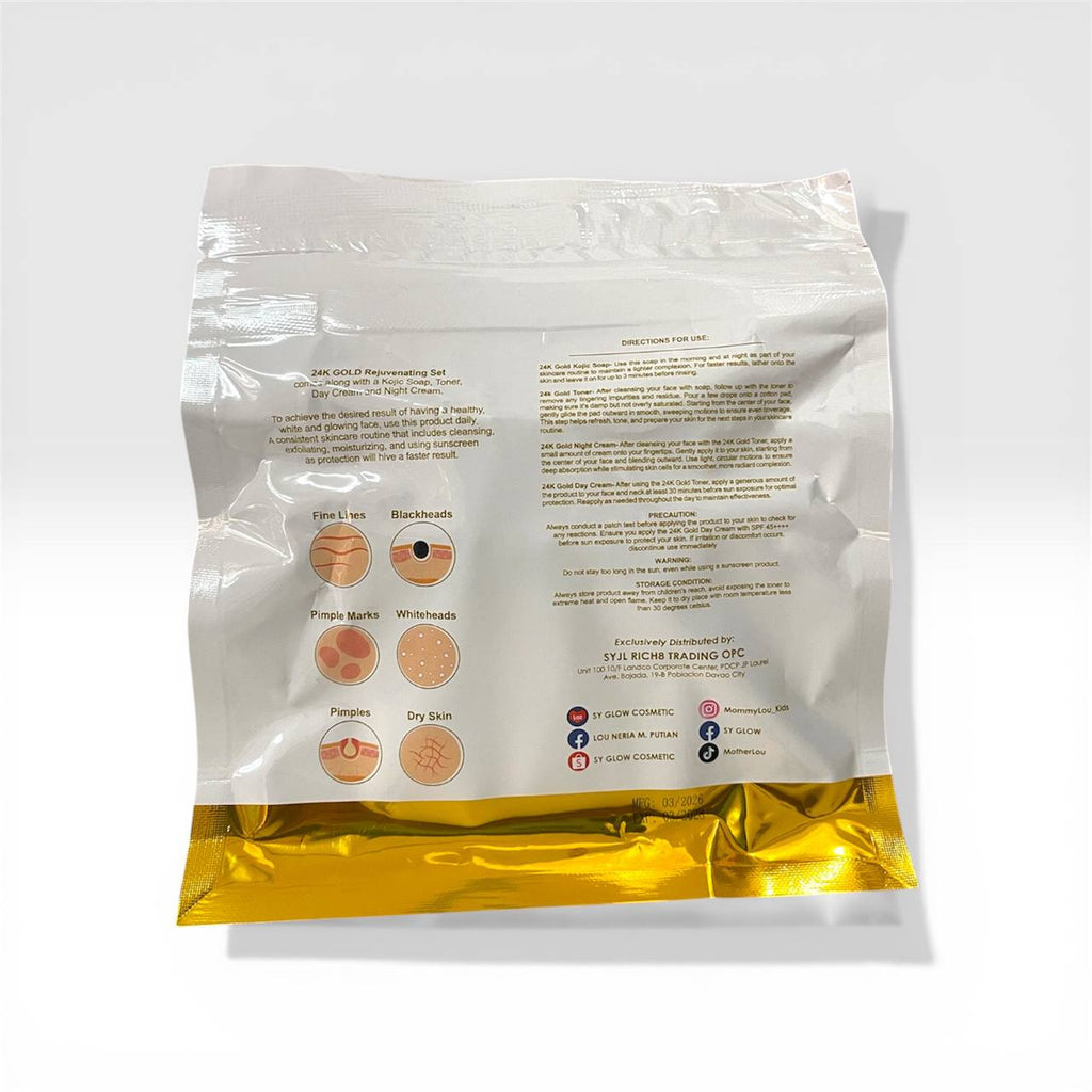 SY GLOW 24K G*ld Rejuvenating Set  – 4-Step Facial Kit