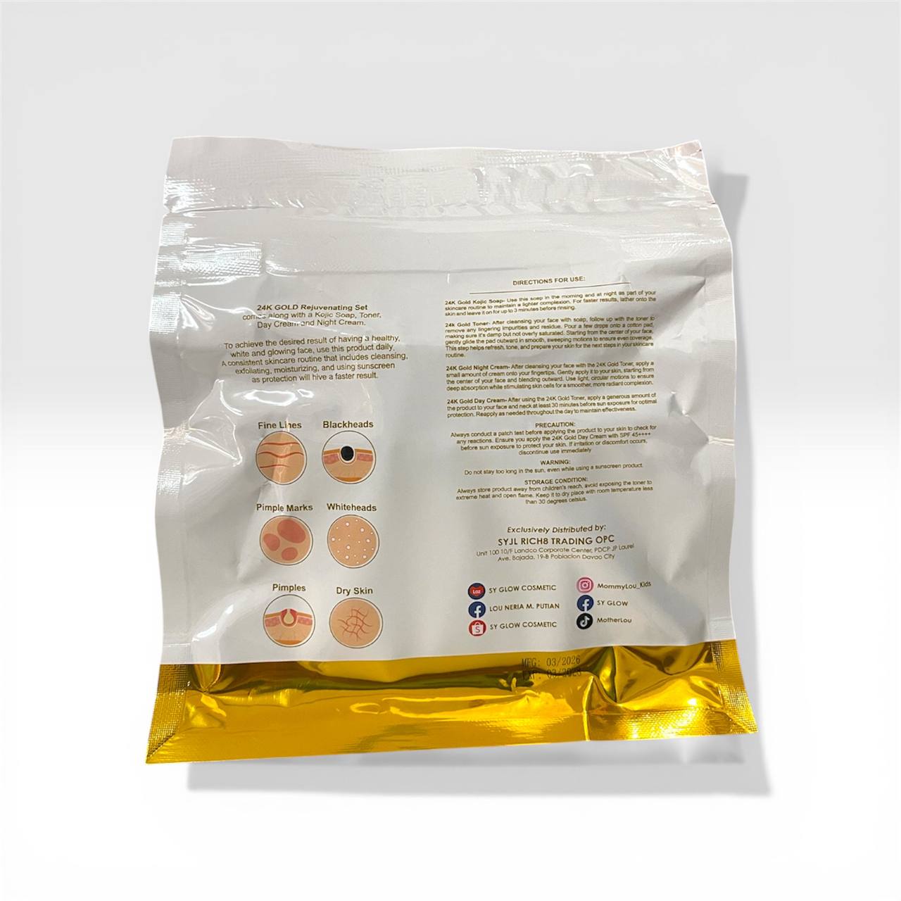 SY GLOW 24K G*ld Rejuvenating Set  – 4-Step Facial Kit