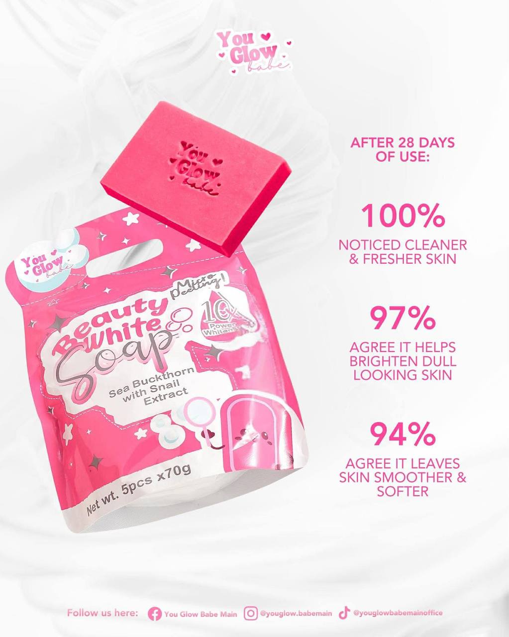 YOU GLOW BABE - Beauty White Soap (5 bars x 70g)