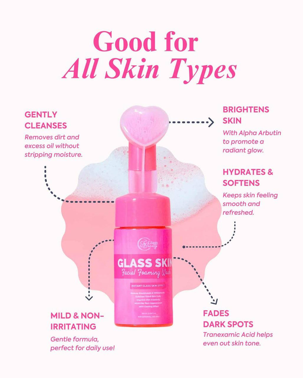 CC GLAM & BEAUTY Facial Glass Skin and Kojic Foam Wash