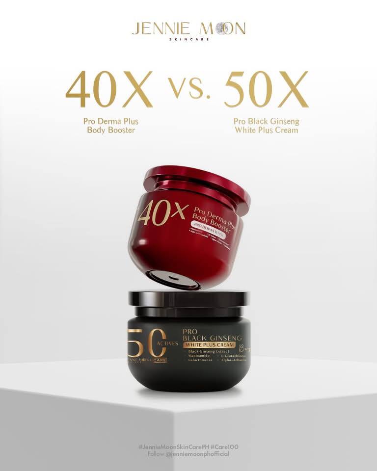 JENNIE MOON - 40x Pro Derma Plus Body Booster & 50x Pro Black Ginseng White Cream