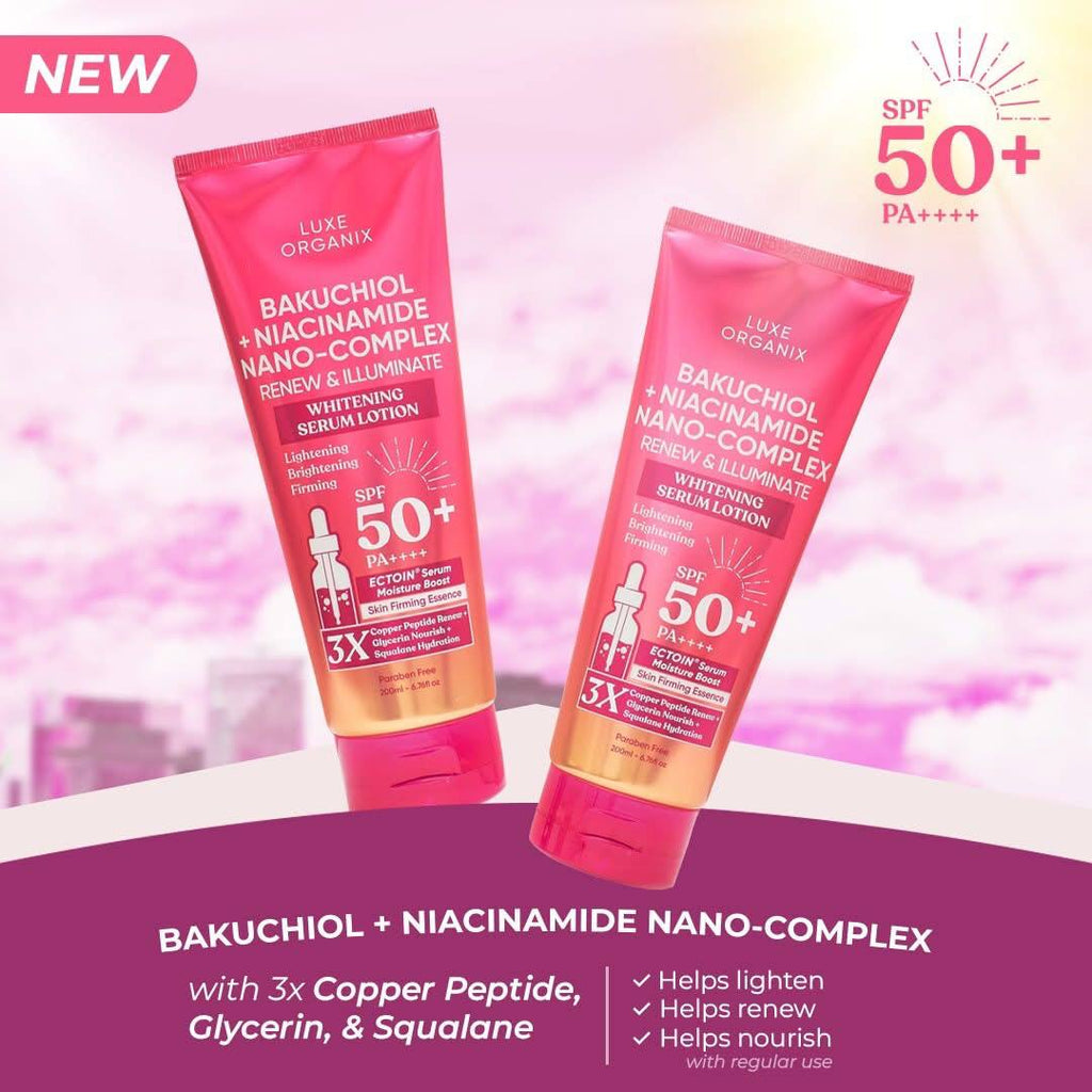 LUXE ORGANIX Bakuchiol + Niacinamide Nano-Complex Serum Lotion SPF 50 200ml