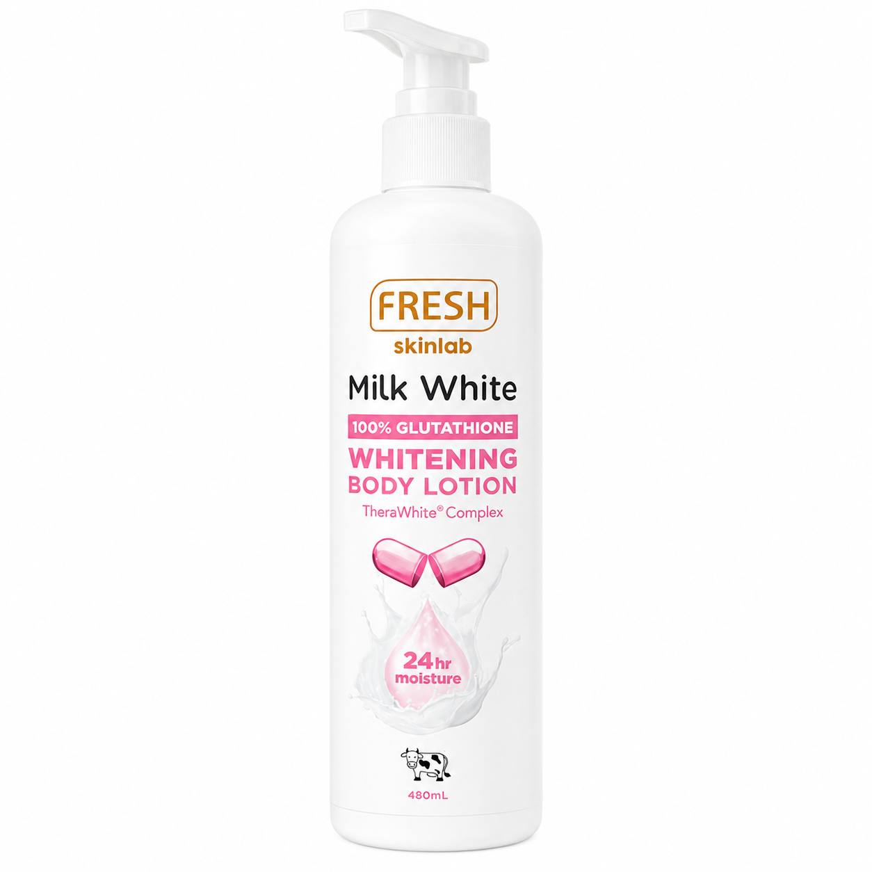 FRESH Skinlab Milk White 100% Glutathione Whitening Body Lotion - 480ml