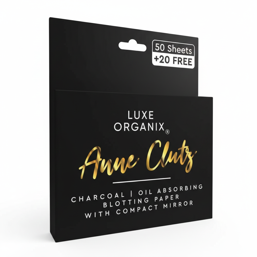 LUXE ORGANIX x Anne Clutz Charcoal | Oil Absorbing Blotting Paper