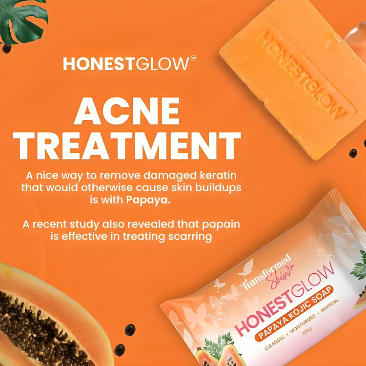 HONEST GLOW Papaya Kojic Soap 70g