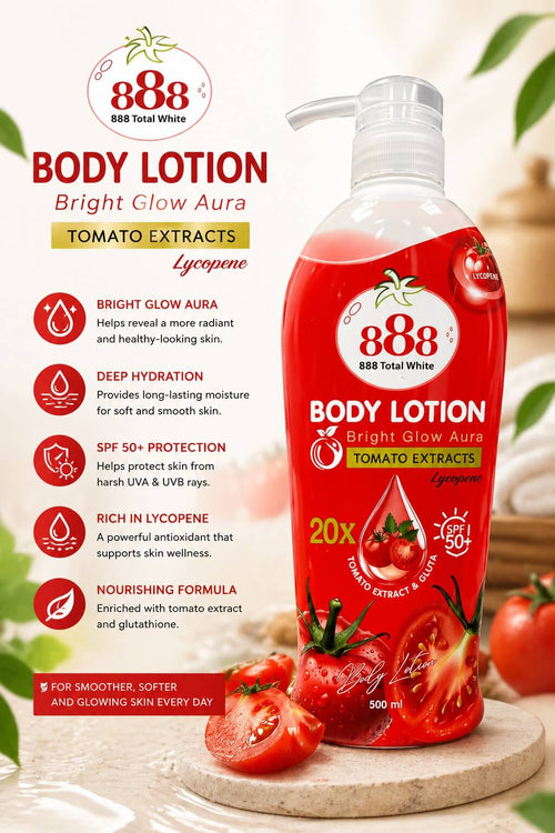 888 Total White Body Lotion Bright Glow Aura 500ml