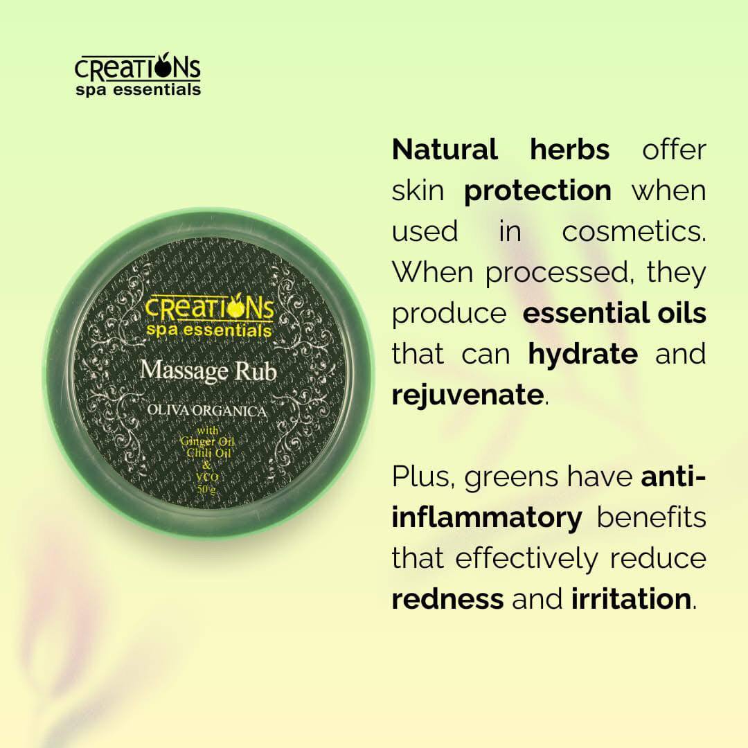 CREATIONS SPA Essentials Massage Rub Oliva Organica 50g