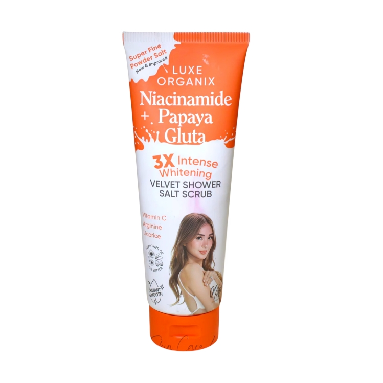 LUXE ORGANIX Velvet Shower Salt Scrub Ultra Fine 320g
