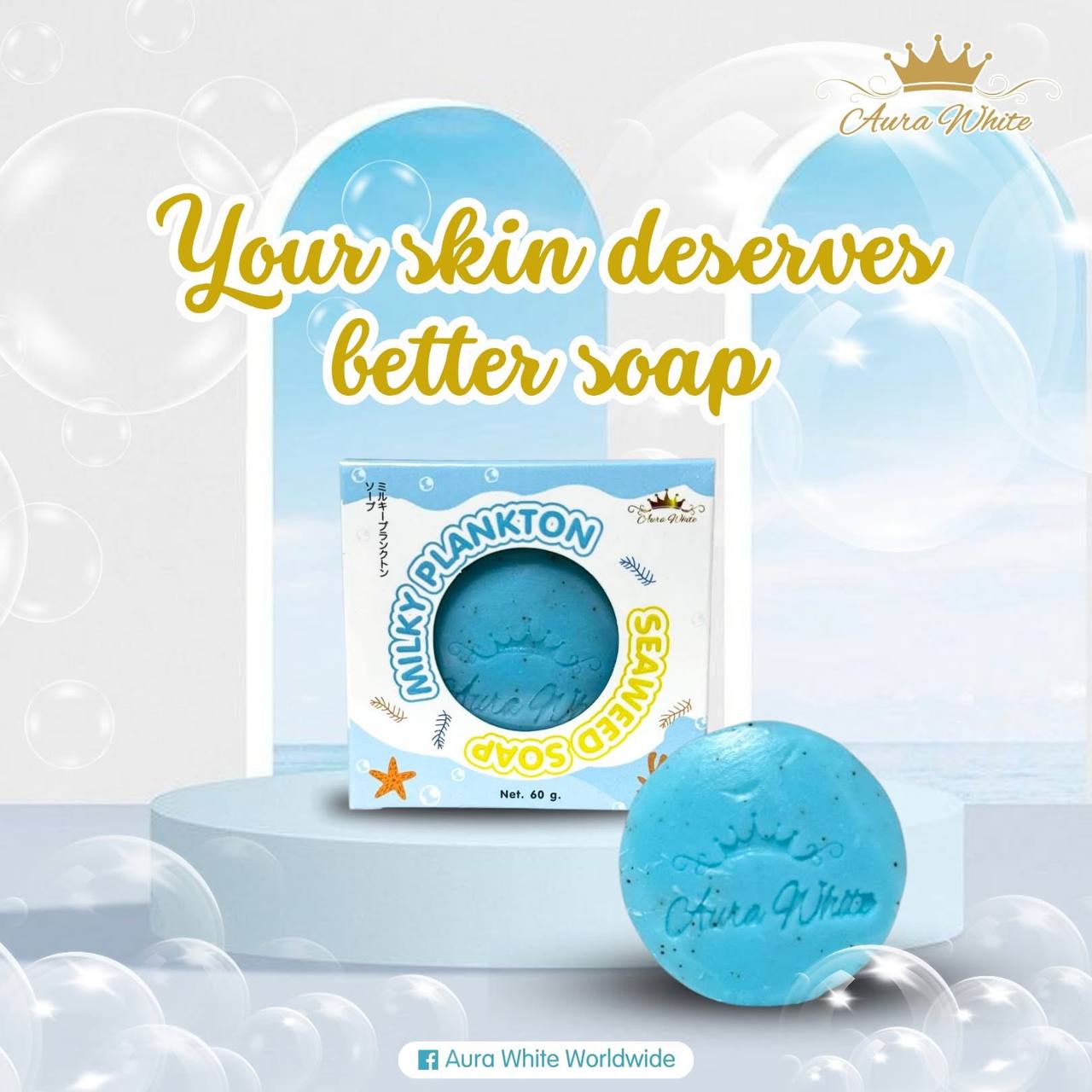 AURA WHITE MILKY PLANKTON SEAWEED SOAP