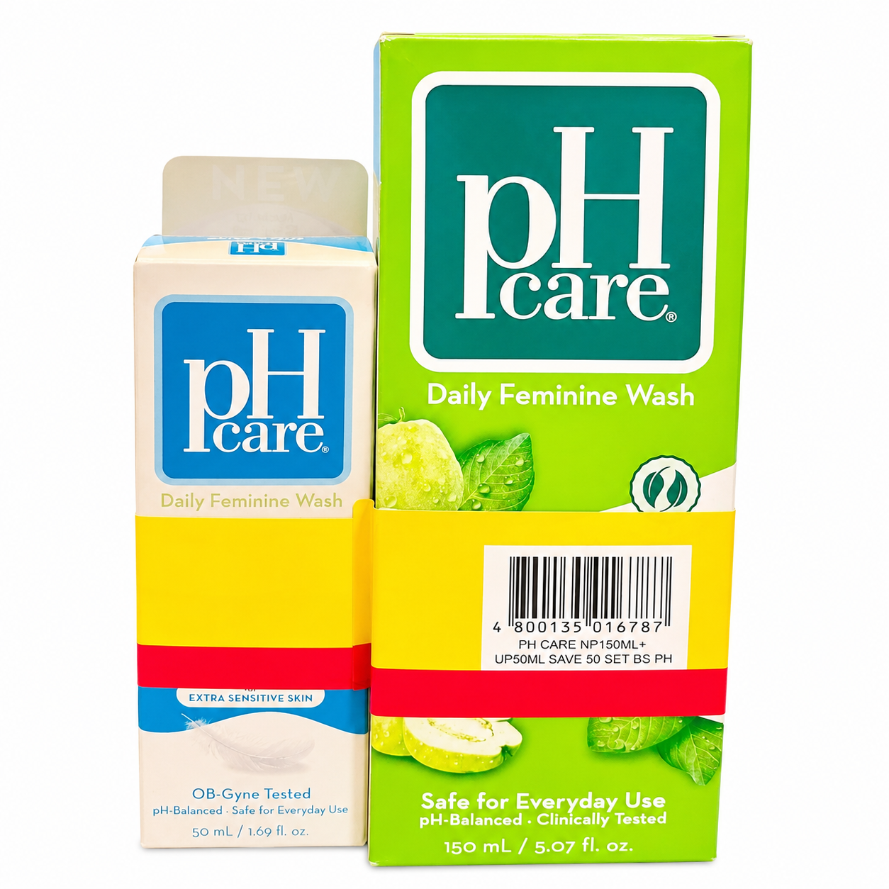 PH Care Daily Feminine Wash Bundle (Natural Protection 150ml+Extra Sensitive 50ml)