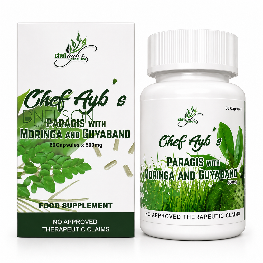 Chef Ayb’s Capsules Paragis with Moringa and Guyabano 60 Vegetable Capsules x 500 mg