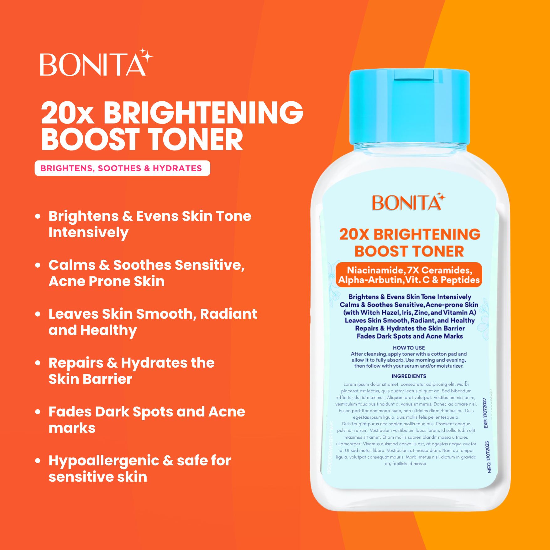 BONITA Brightening Toner Niacinamide Ceramide