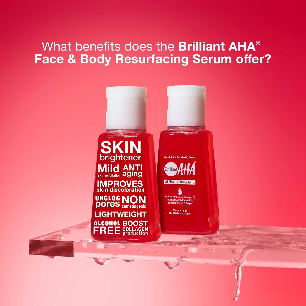 BRILLIANT SKIN ESSENTIALS AHA Face & Body Resurfacing Serum 30ml