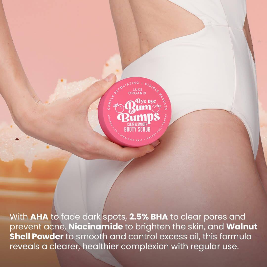 LUXE ORGANIX Bye Bye Bum Bumps Clear &Smooth Booty Scrub 285g