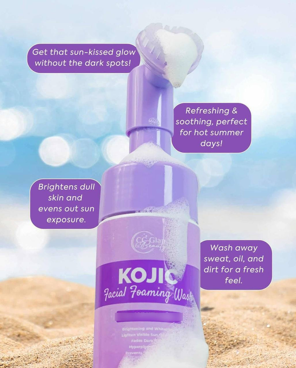 CC GLAM & BEAUTY Facial Glass Skin and Kojic Foam Wash