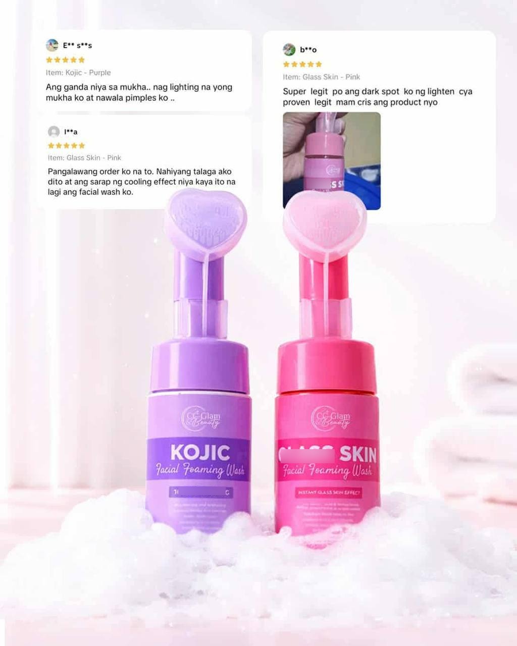 CC GLAM & BEAUTY Facial Glass Skin and Kojic Foam Wash