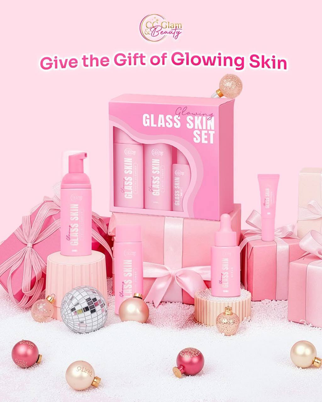 CC GLAM AND BEAUTY Glowing Glass Skin Set