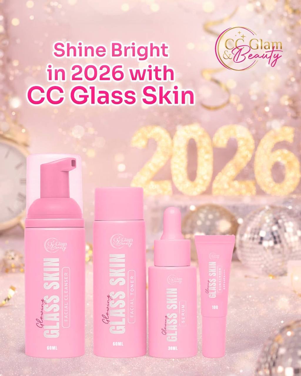 CC GLAM AND BEAUTY Glowing Glass Skin Set