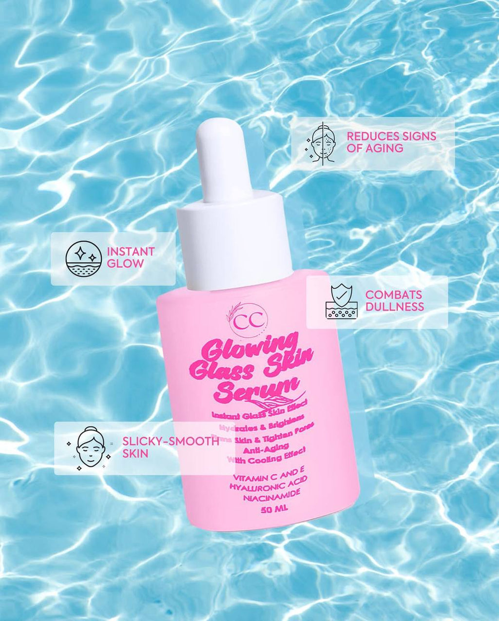 CC GLAM AND BEAUTY Glowing Glass Skin Serum 50ml