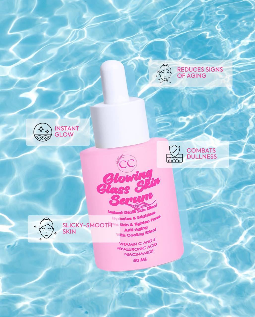 CC GLAM AND BEAUTY Glowing Glass Skin Serum 50ml