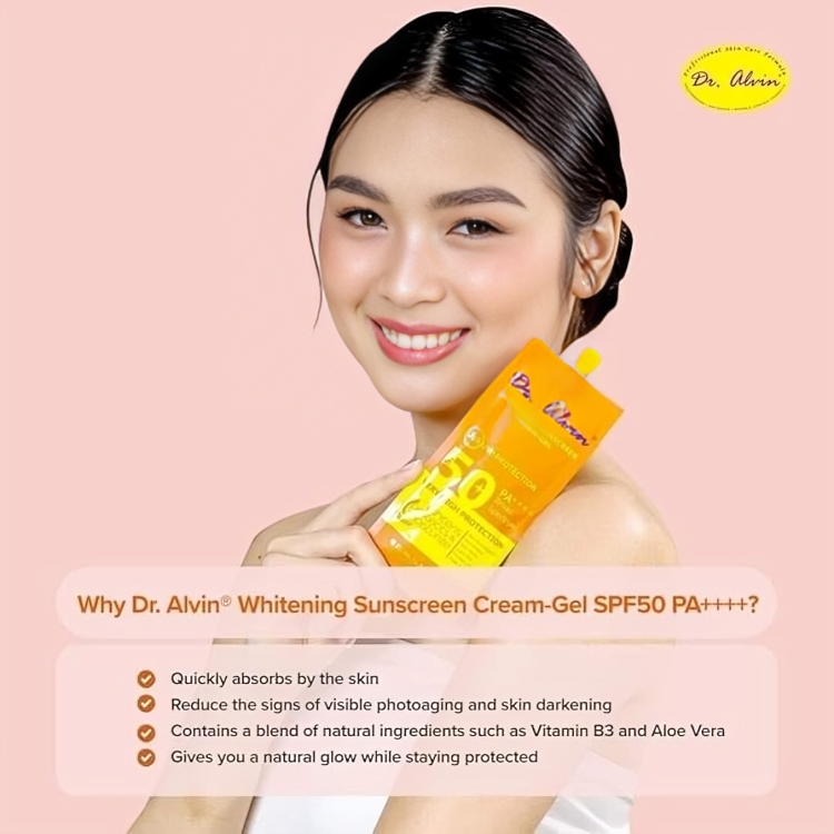 DR. ALVIN Whitening Sunscreen Cream-Gel SPF 50+ PA++++
