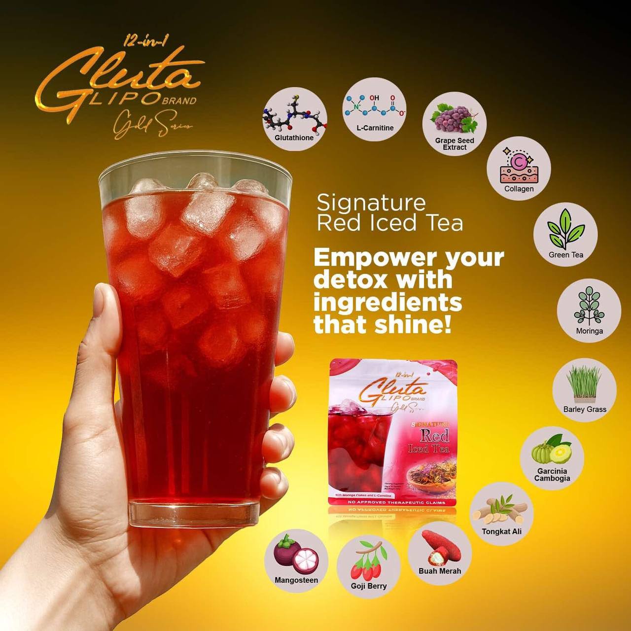 GLUTA LIPO Gold Series Red Ice Tea