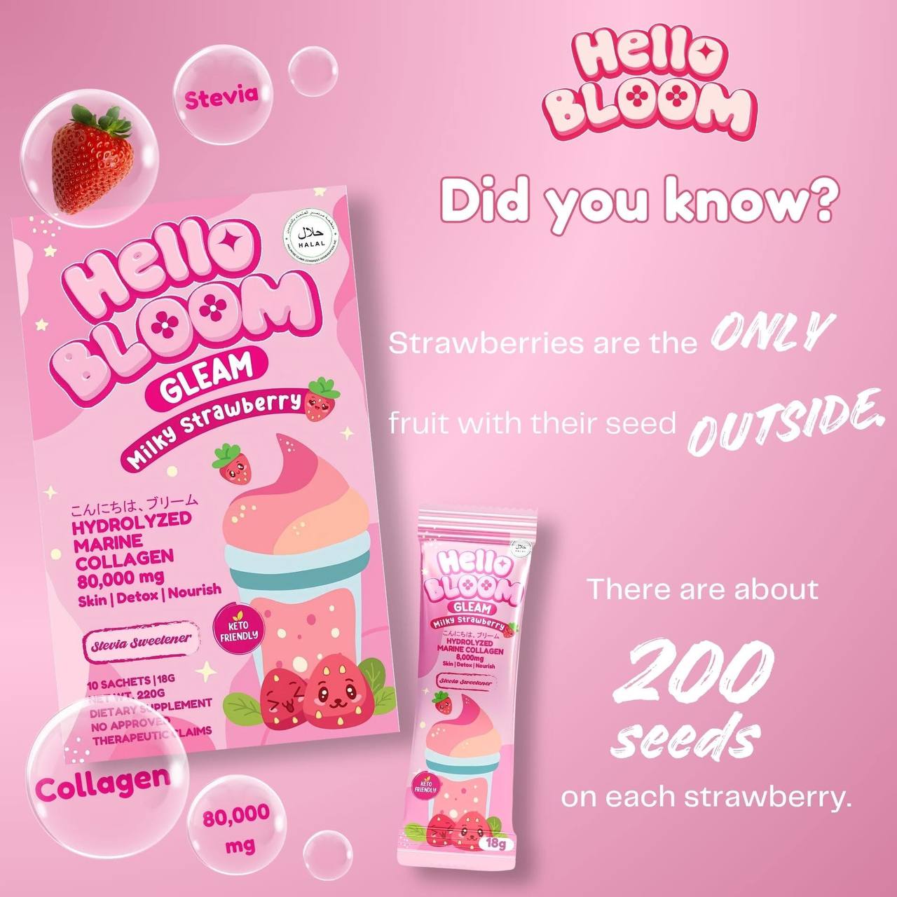 HELLO BLOOM Gleam Milky Melon & Strawberry