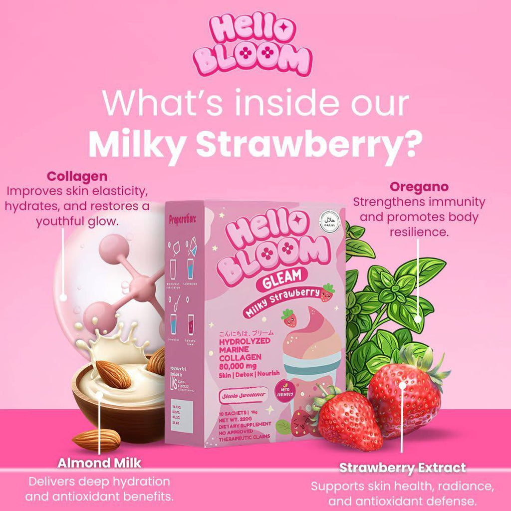 HELLO BLOOM Gleam Milky Melon & Strawberry