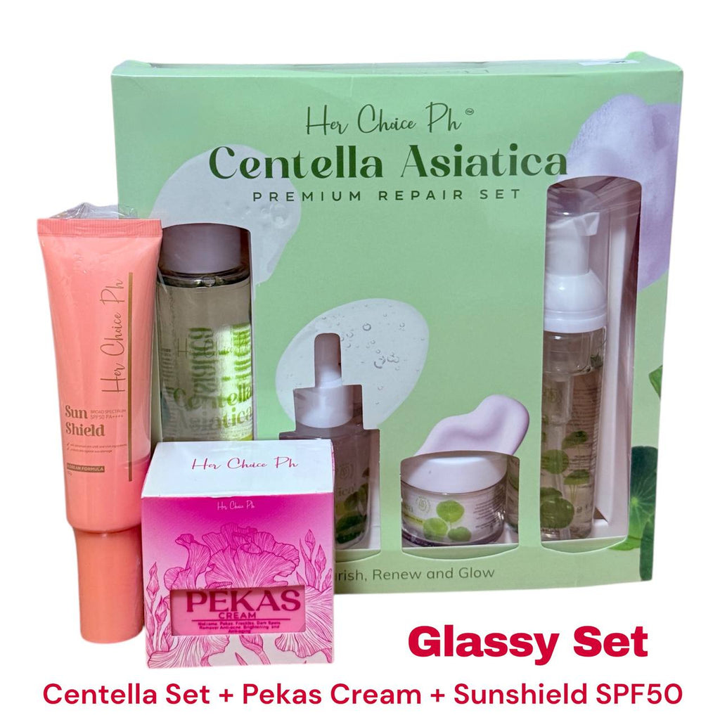 HER CHOICE PH Glassy Set (Centella Set + Pekas Cream + Sunshield SPF 50)
