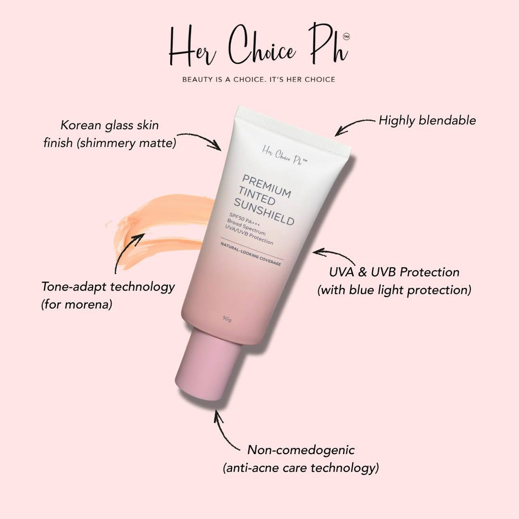 Her Choice PH Premium Sunshield Duo SPF 50 (Tinted + Non-Tinted)