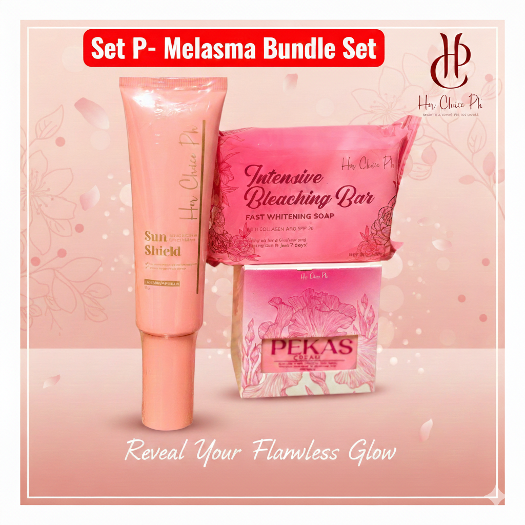 HER CHOICE PH SET P:  Melasma Bundle (Intensive Bleaching Bar + Pekas Cream + Sun Shield SPF50)