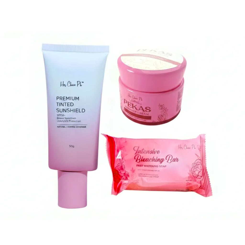 Her Choice PH- Set E (Premium Tinted Sunshield SPF 50 + Pekas Cream + Intensive Bleaching Bar)
