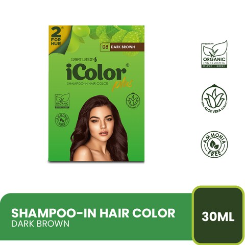 ICOLOR Plus Shampoo Dye 2 For Hue 30ml - (Dark Brown, Medium Brown, Chestnut Brown) 30ml