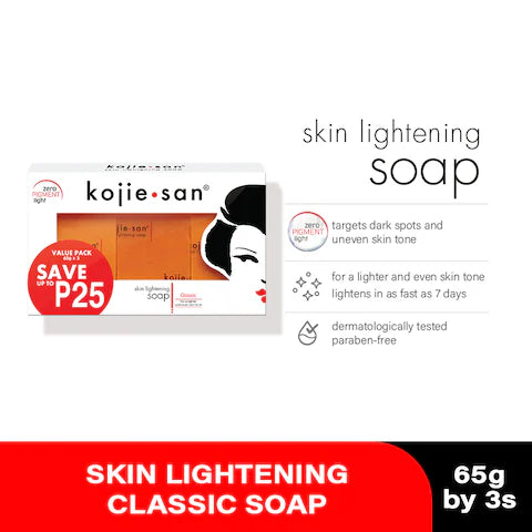Kojie San Skin Lightening Classic Soap 65g x 3 (Value Pack)