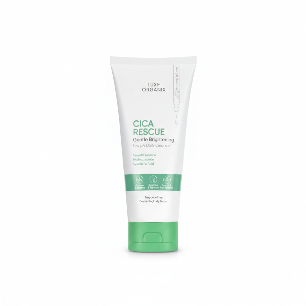 LUXE ORGANIX Cica Rescue Gentle Brightening Low pH Daily Cleanser