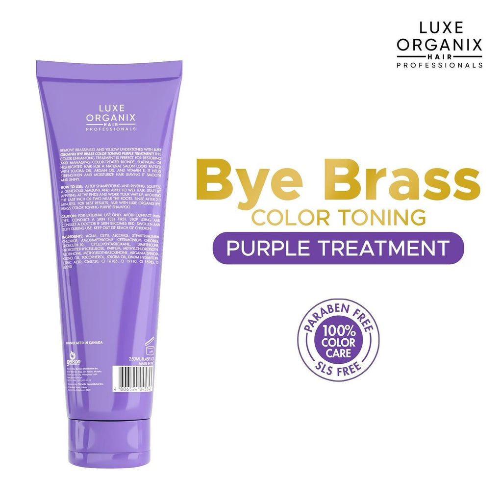 LUXE ORGANIX Bye Brass Color Toning Purple Conditioner