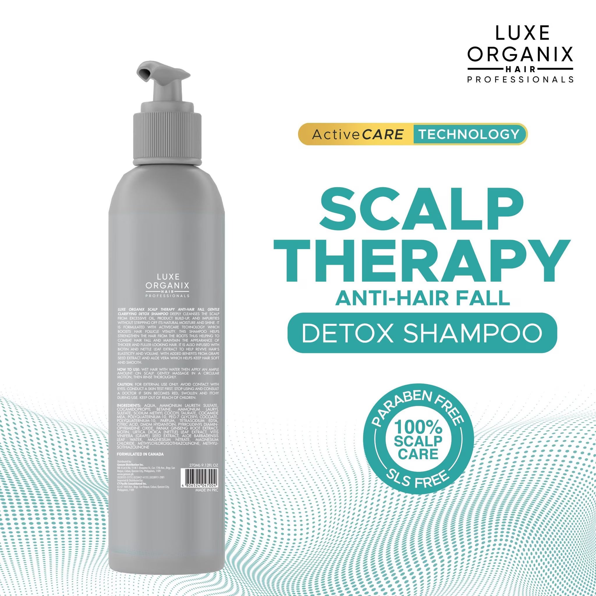 LUXE ORGANIX Scalp Cleanse Hair Detox Scalp Therapyn Anti Hair Fall Shampoo