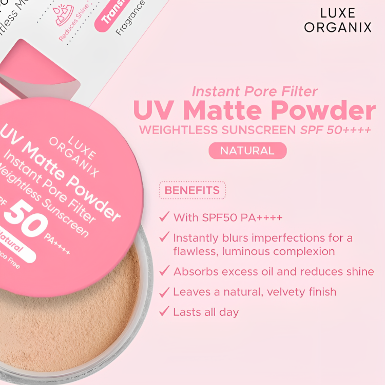 LUXE ORGANIX UV Matte Powder Instant Pore Filter SPF 50 PA++++