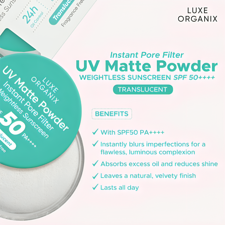 LUXE ORGANIX UV Matte Powder Instant Pore Filter SPF 50 PA++++