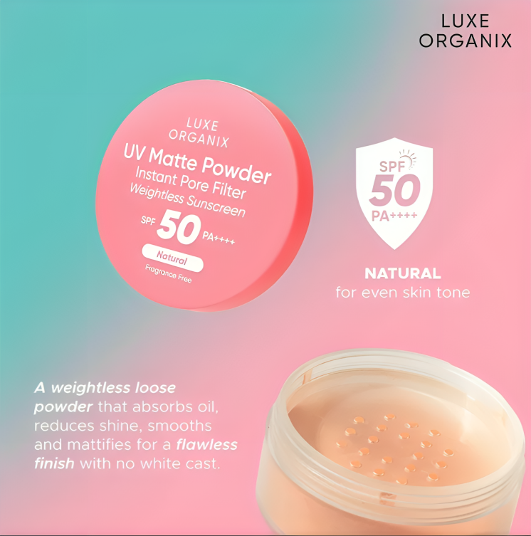 LUXE ORGANIX UV Matte Powder Instant Pore Filter SPF 50 PA++++