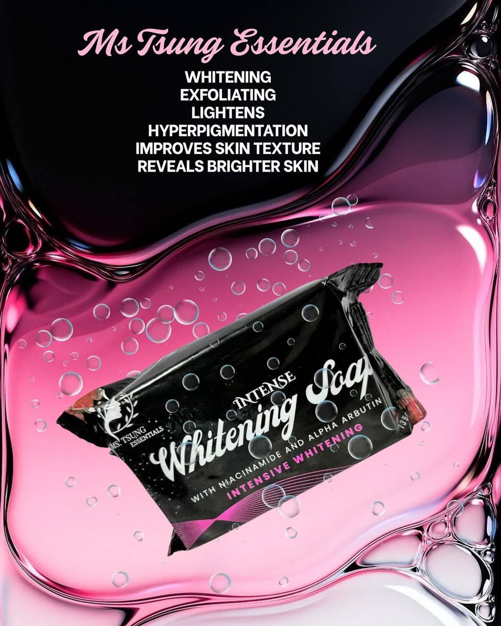 MS. TSUNG ESSENTIALS Intense Whitening Soap with Niacinamide & Alpha Arbutin