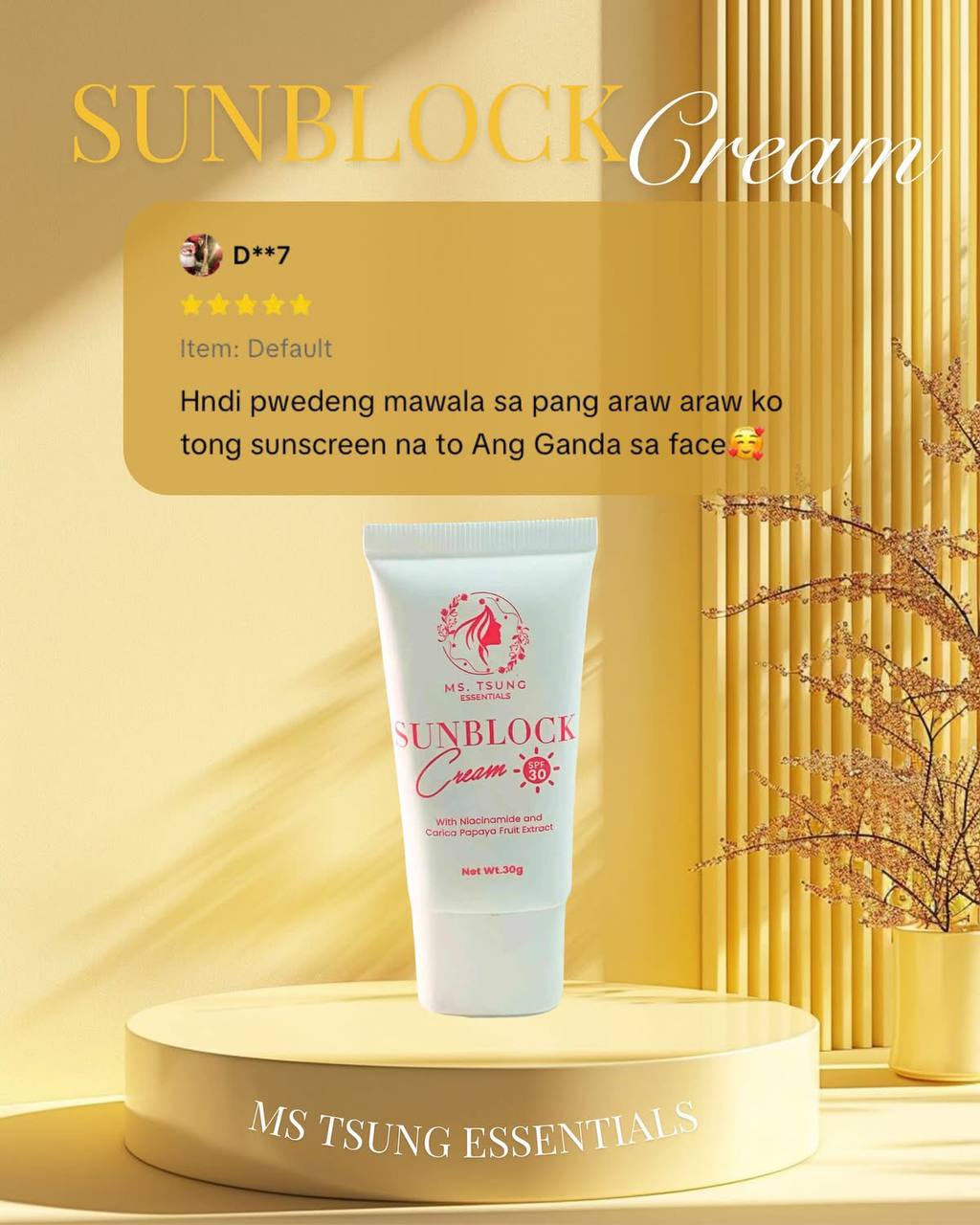 MS. TSUNG ESSENTIALS Luminous Sunblock Cream SPF 30
