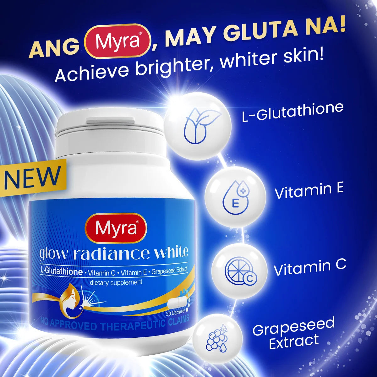 Myra Glow Radiance White Dietary Supplement 30 caps