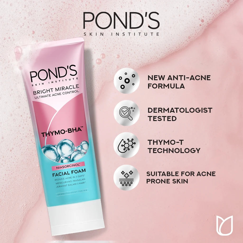 PONDS Bright MIracle Thymo BHA Acne Control Facial Wash 100g