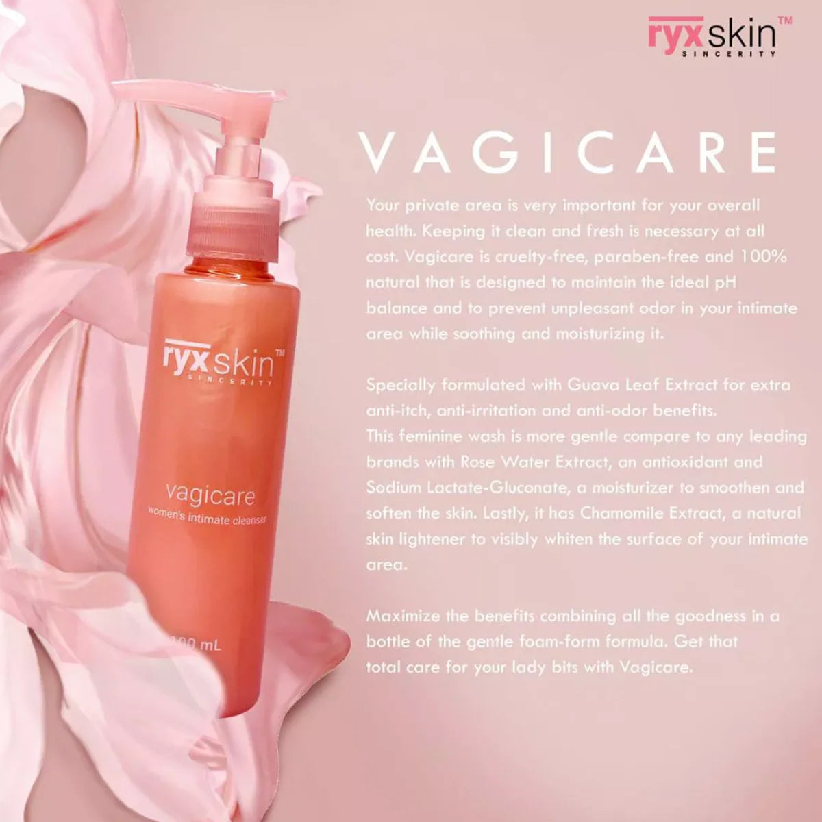 RYX Skin Vagicare Womens Intimate Cleanser 100ml