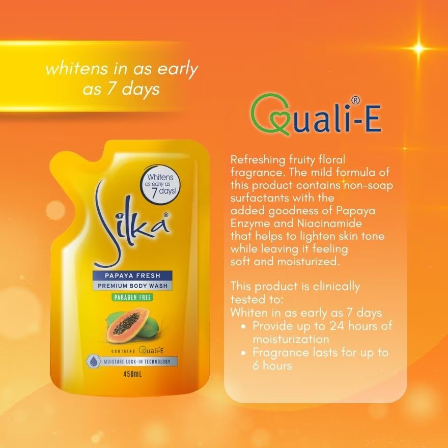 Silka Papaya Fresh Premium Body Wash 450ml