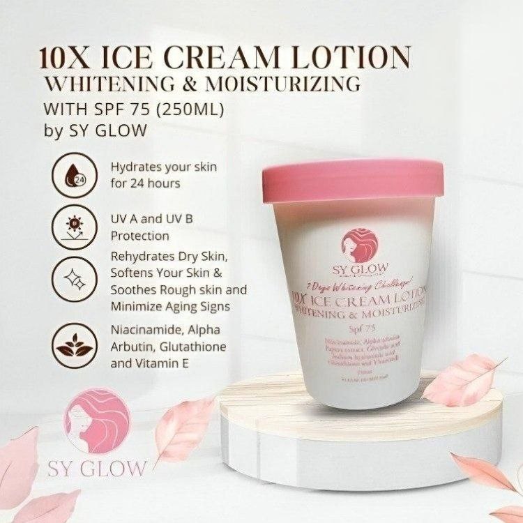 SY GLOW 10X Ice Cream Lotion Whitening & Moisturizing SPF 75